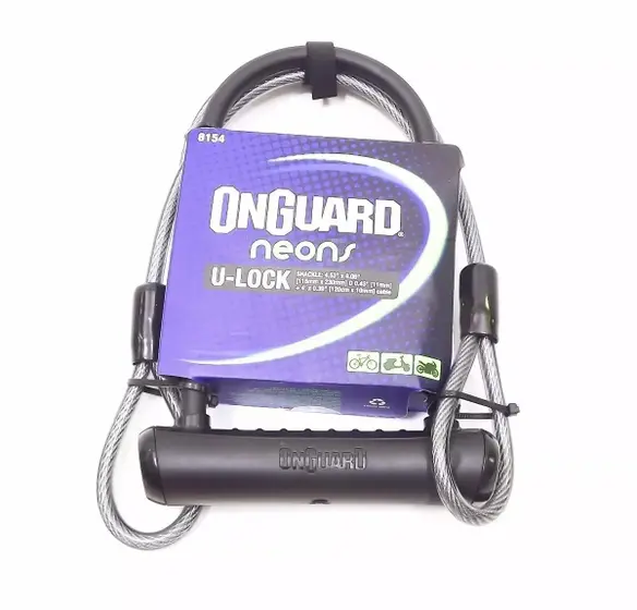 Cadeado U-Lock OnGuard Neon 8154 – Segurança Máxima para Bicicletas e Motos