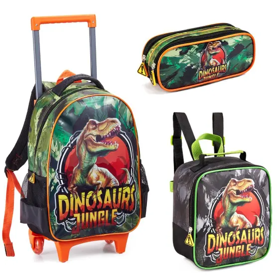 Kit Escolar Infantil Denlex - Mochila de Rodinhas, Lancheira Térmica e Estojo Praticidade e Resistência para o Dia a Dia Escolar!