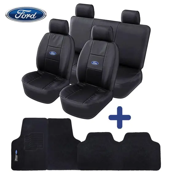 Kit Capa Banco Couro Ford Ka Fiesta Ecosport Focus + Jogo Tapetes