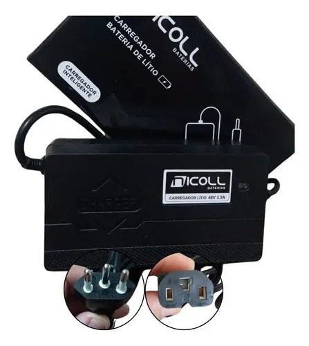 Carregador Bike Elétrica 48V Tripolar Bivolt