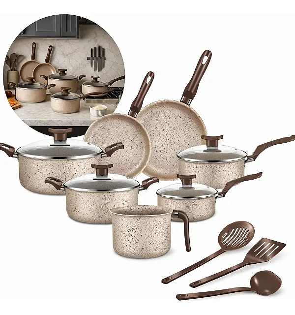 Conjunto de Panelas Premium ChefLine 10 Peças Antiaderente