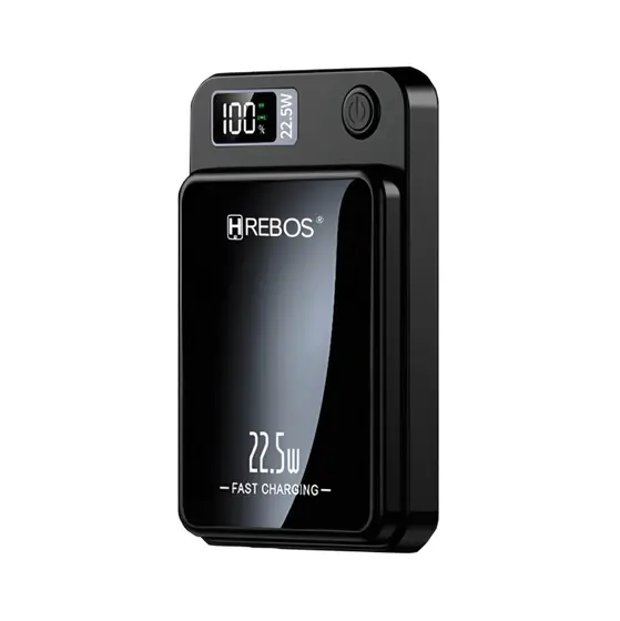 Power Bank 10000mAh com Indução Qi e Carga Rápida 22,5W