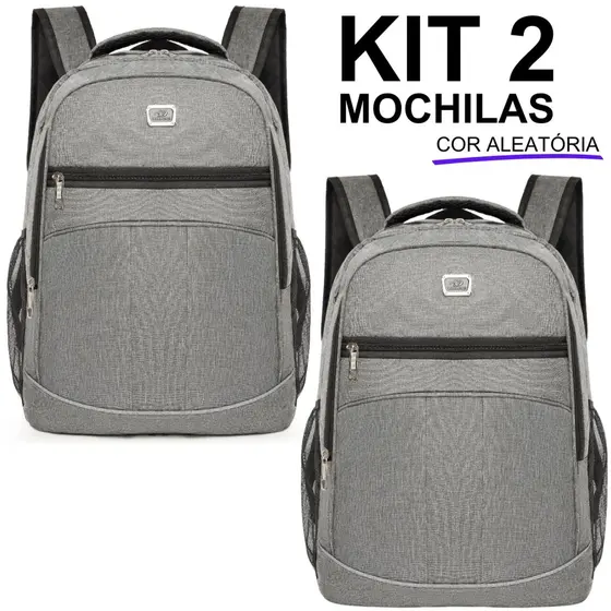 Kit 2 Mochilas Bolsa Viagem Resistente Casual Viagem Coreana Prática M
