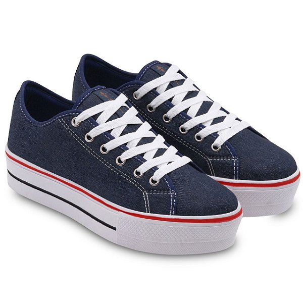 tenis jeans flatform feminino