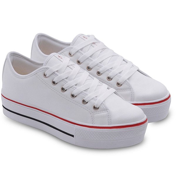 tenis flatform feminino branco