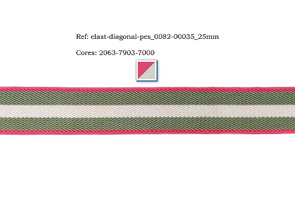 Elástico chato - poliester - 25mm (bolacha c/25mts) - elástico diagonal - Ref: 0082