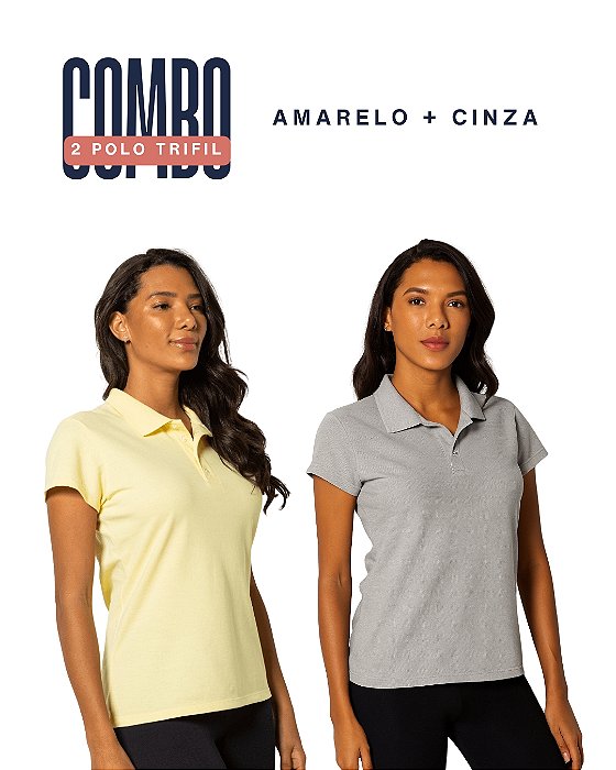 Combo 2 Blusa Polo Trifil - Amarelo + Cinza