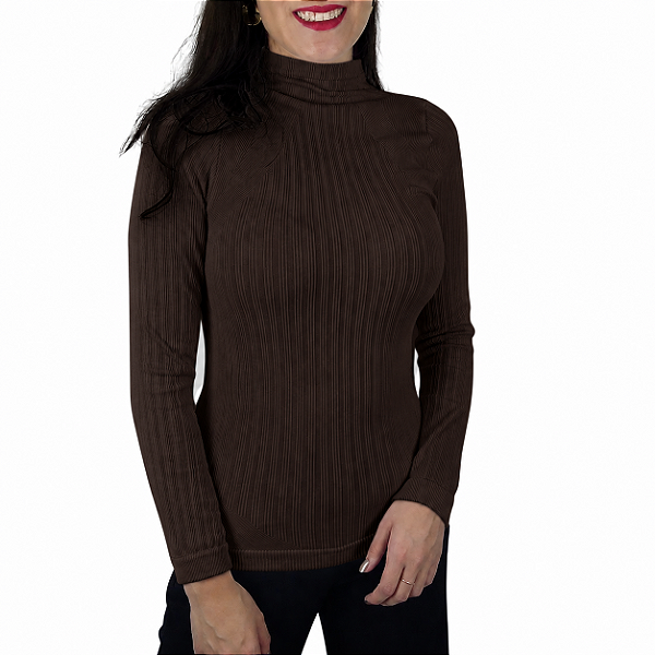 Blusa Básica Canelada Sem Costura Vipwo