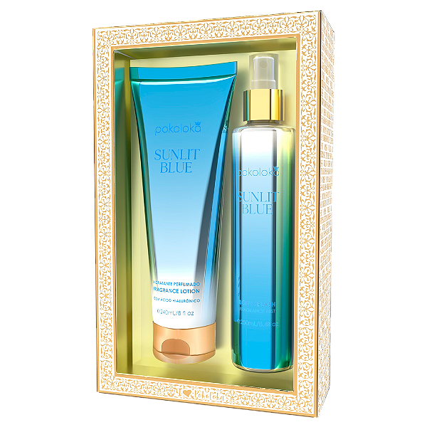 Kit Pokoloka Luxury Sunlit Blue (Similar Dolce and Gabanna Light Blue) Body Splash 250ml + Loção Hidratante 240ml