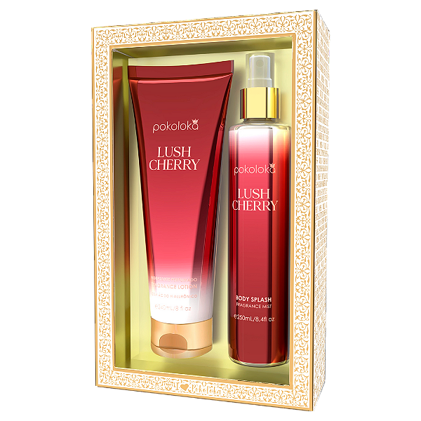 Kit Pokoloka Luxury Lush Cherry  - 240ml (Similar Tom Ford Lost Cherry ) Body Splash 250ml + Loção Hidratante 240ml