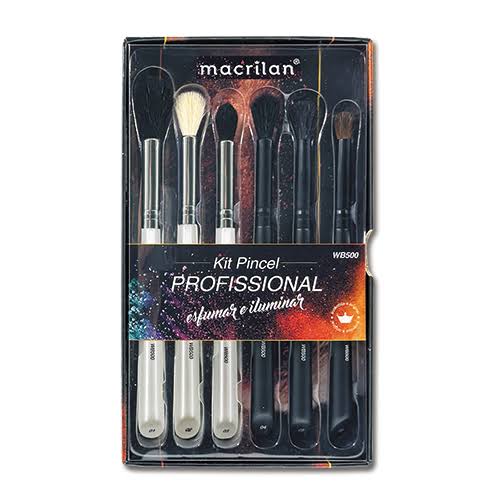 Kit Pincéis Macrilan Esfumar e Iluminar Wb500