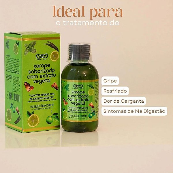 Xarope Saborizado Extrato Vegetal LIMÃO 200ml