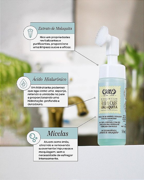 Espuma Mousse Micelar de Limpeza Facial Malaguita 150ml