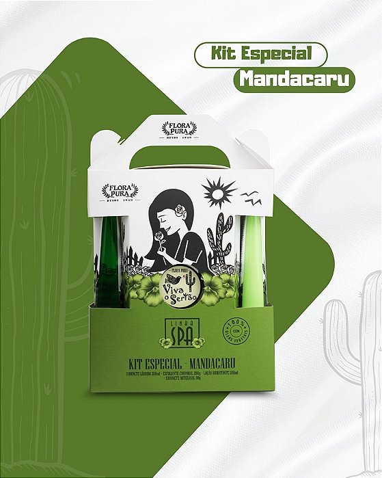 Kit SPA Viva Sertão Mandacaru Flora Pura  1380ml