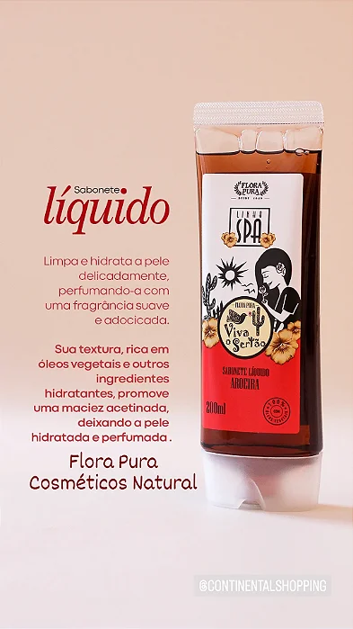 Aroeira sabonete em Gel Viva Sertão Flora Pura 200ml