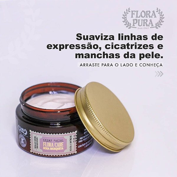 Creme facial Rosa Mosqueta 100 ml Flora Pura