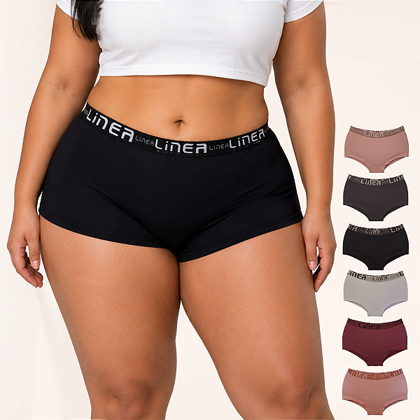 Kit PLUS SIZE Calcinhas Cueca Boxer Feminina G1 G2 G3 e G4