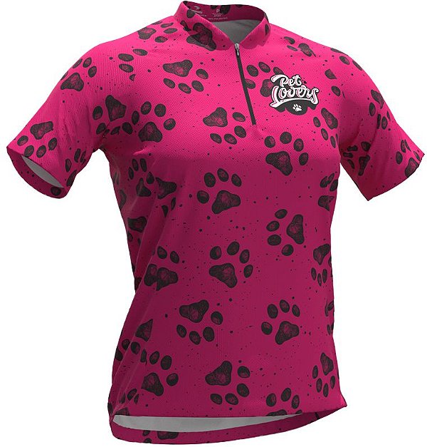 Camisa De Ciclismo Feminina Pet Lovers Dog Rosa