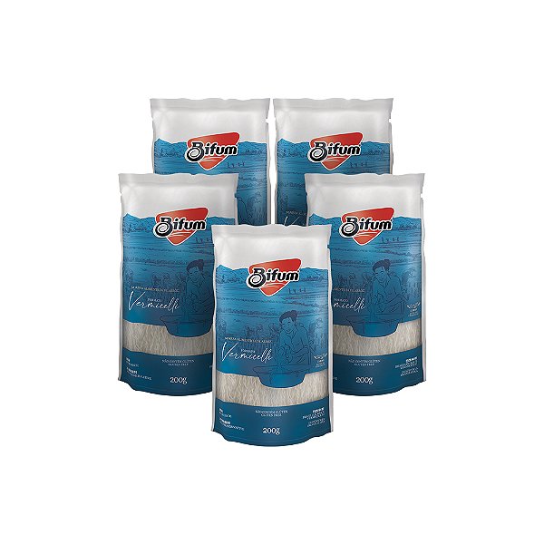 Kit 5unid Macarrão Arroz Oriental Bifum Sem Glúten Vegano 200g