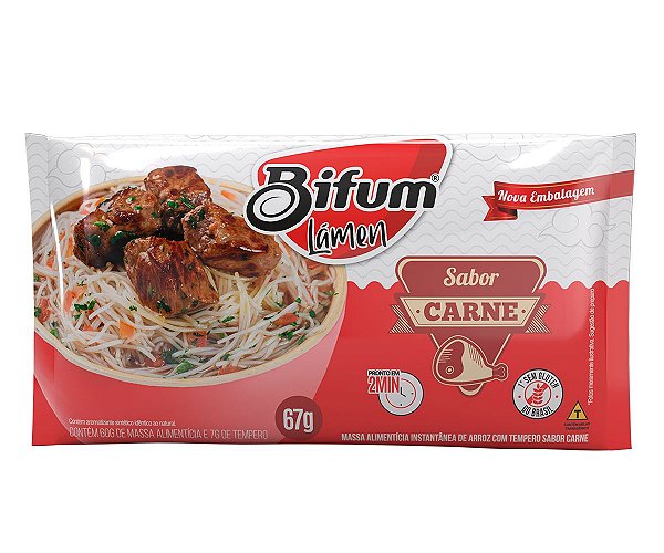 Macarrão Arroz Bifum Lámen Sem Glúten Carne 67g