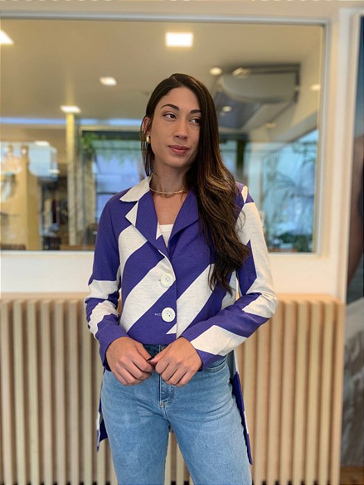 BLAZER MULLET ASSIMETRICO ROXO