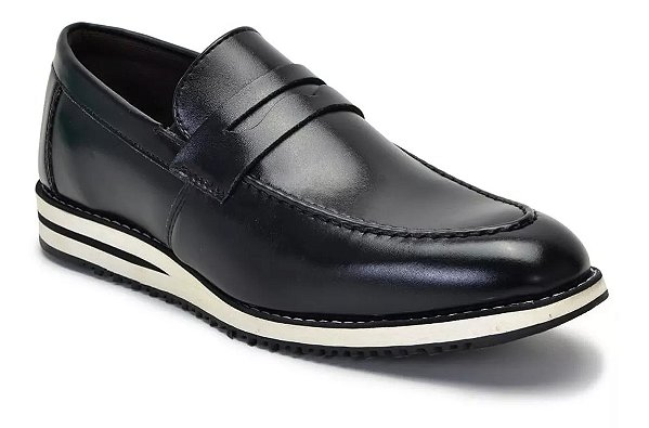 Sapato Mocassim Social Esporte Fino Preto