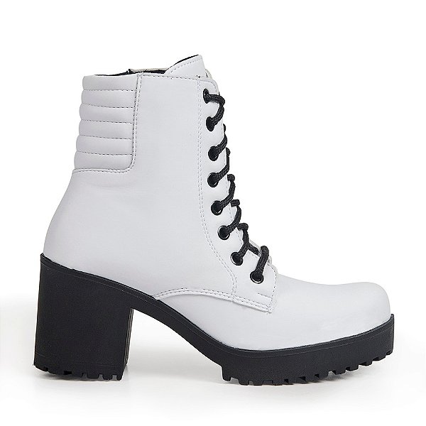 Bota Coturno Branca Salto Grosso Blogueira, Baladas...