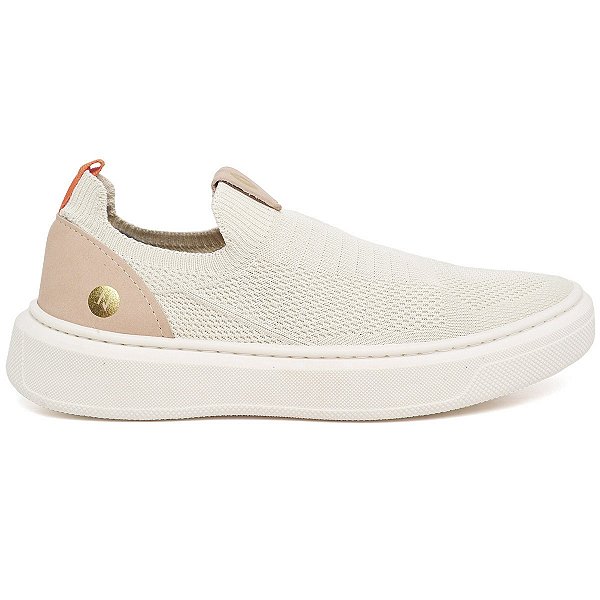 Tênis Casual Slip Masculino Bege esporte Confortável Moda Fashion