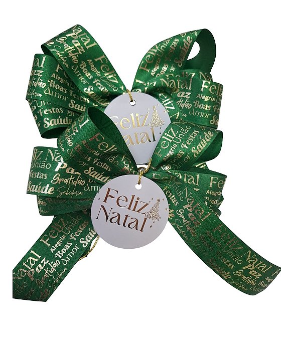 Pc. 5 unid - Laços de Cetim cor Verde com Tag