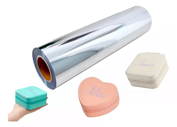 Filme De Recorte Termocolante Prata Metálico 24cmx 1m