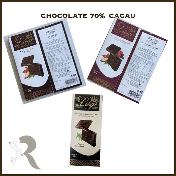 Barra de Chocolate 70% Cacau - 80g