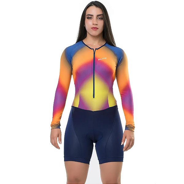 MACAQUINHO CURTO CICLISMO ELITE MANGA LONGA UV 50 TOUR DOS ALPES EG1