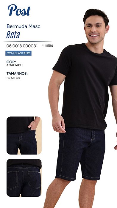 Bermuda Masc. RETA com elastico