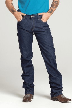 Calça Jeans Masculina Reta Country Carpinteiro - Delavê - Pura Raça - Tam 48