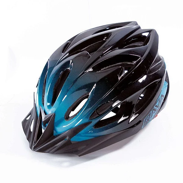 CAPACETE MTB SPACE III C/VIS. PT/TURQUESA MEDIO