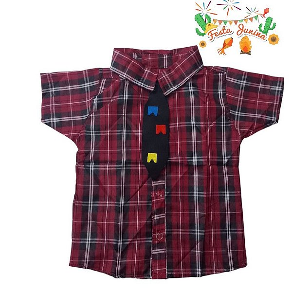 Camisa Xadrez Quadriculada São João Festa Junina Caipira Menino - Incríveis  Pequenos - Fantasia Bebê e Criança, Moda Infantil