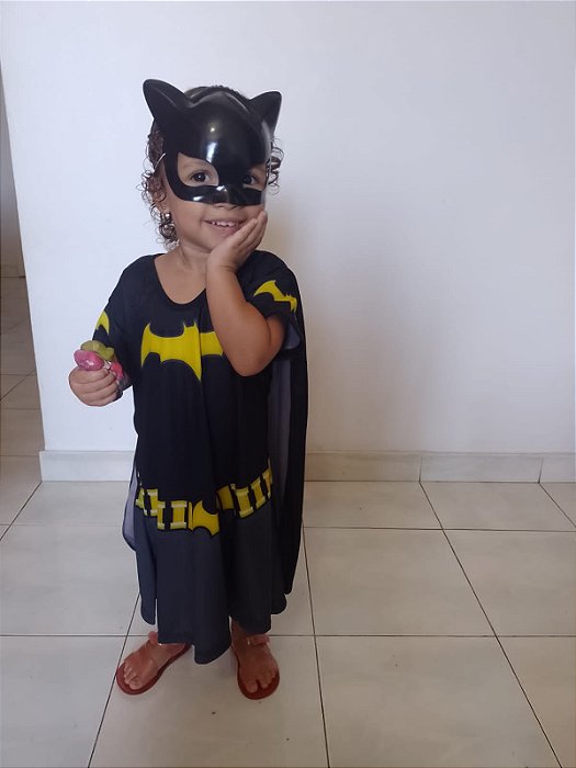 Fantasia Batgirl Super Heroina Infantil Menina