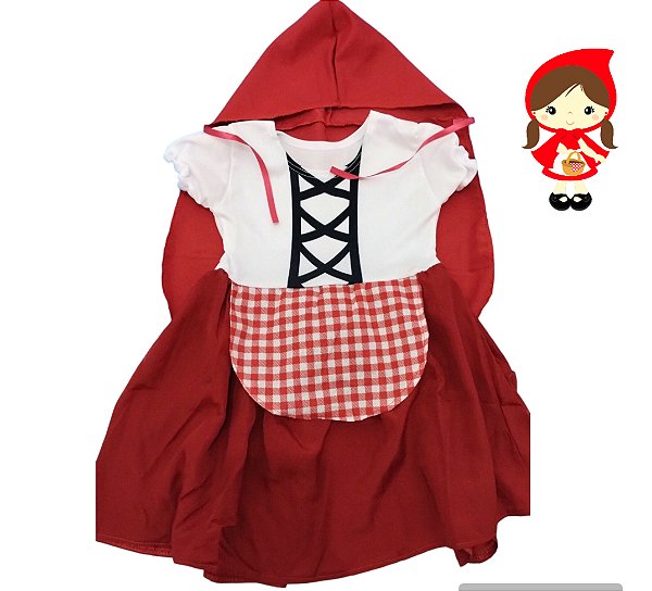 Vestido Fantasia Infantil Menina Chapeuzinho Vermelho - Bem Vestir
