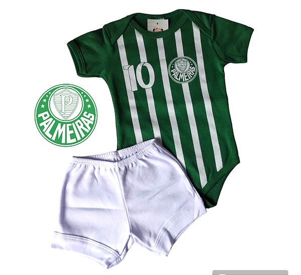Body Palmeiras Conjunto Time Futebol Bebê Menino Menina