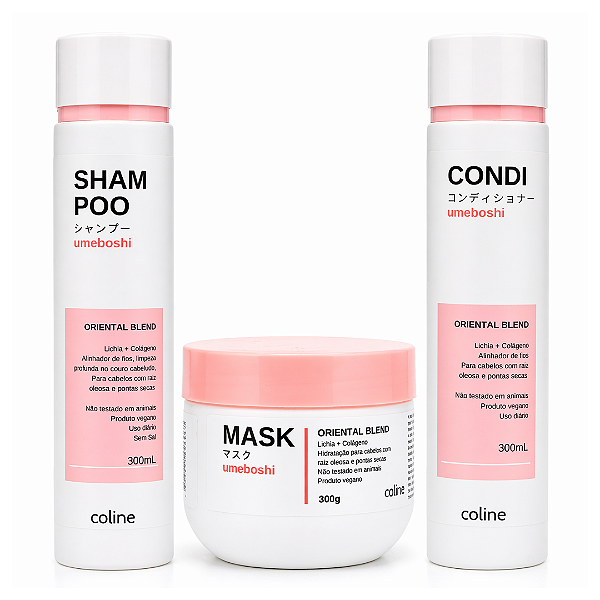 COMBO: 01 Shampoo + 01 Máscara + 01 Condicionador Umeboshi