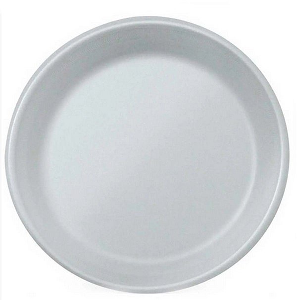 PRATO ISOPOR 23 CM PACOTE C/ 25 UNIDADES