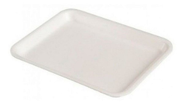 BANDEJA DE ISOPOR B3 RASA 100 UNIDADES -  24 CM X 18 CM