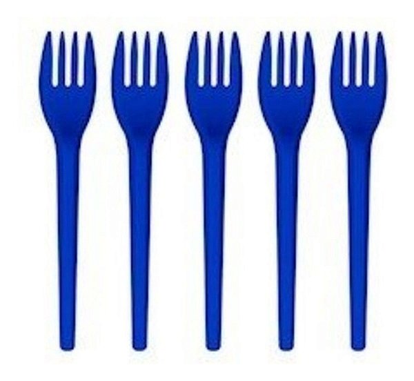 GARFO SOBREMESA DESCARTÁVEL ELITE AZUL 50 UNIDADES