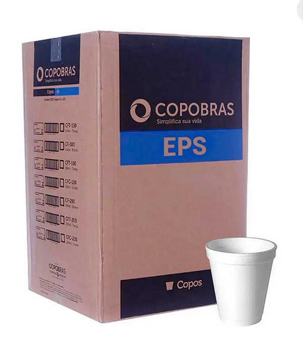 1000 Unidades Copo Isopor EPS Térmico­ 180ml CCT-180 Copobras