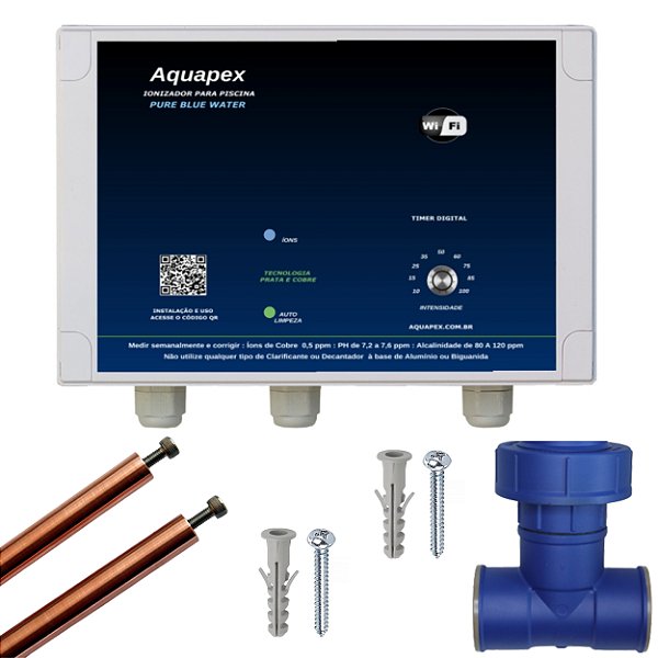 Ionizador Wi-fi Para Piscinas 55 Mil Litros (55 M³) Aquapex