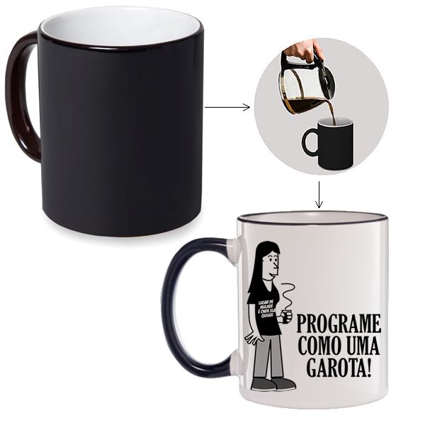 Caneca Mágica Programe como uma Garota