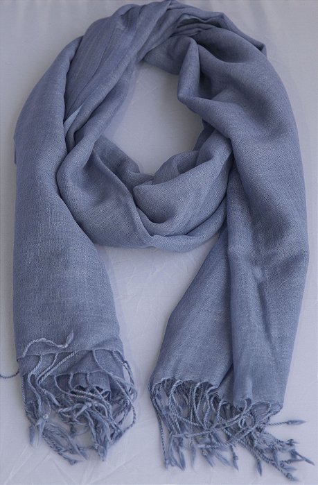 Pashmina 100% Lã da Kashmira Azul Hortência