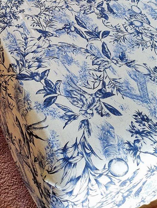 LENÇOL CASAL PADRÃO DE MALHA 03 PEÇAS ESTAMPA TOILE DE JOUY