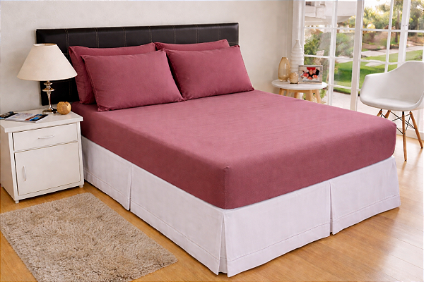 LENÇOL QUEEN DE MALHA 03 PEÇAS CASHMERE - 2197
