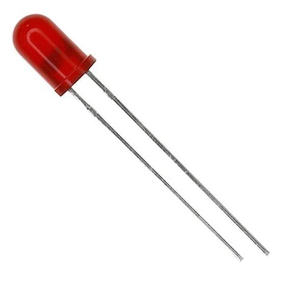 LED difuso 5mm - Vermelho